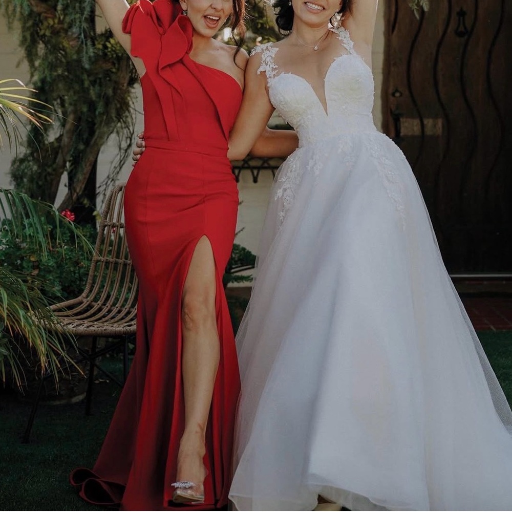 One-Shoulder Red Dress